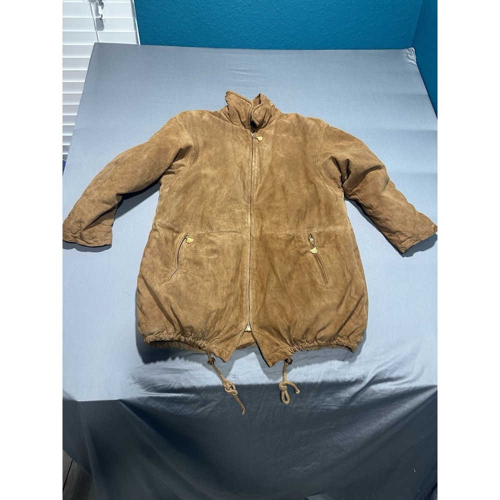 VTG‎ Bally Brown Suede Zip Up Heavy Coat 8
